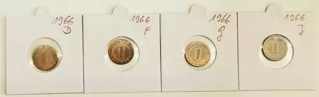 BRD  1 Pfennig DFGJ sehr schön (Wählen Sie unter: 1950-1990)