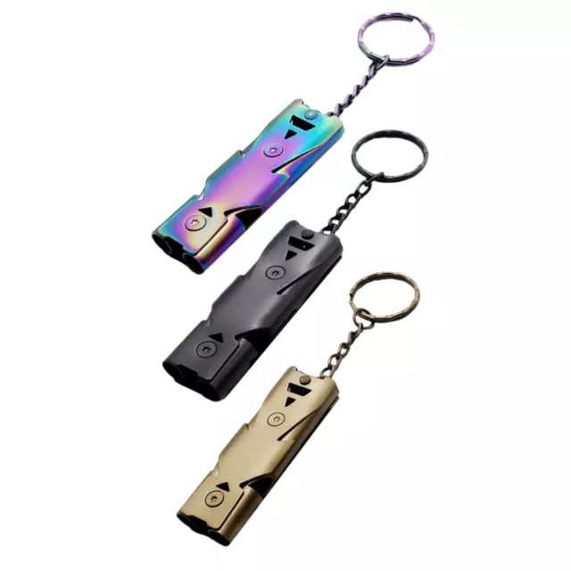 Camping Hiking Safety Whistle Keychain Set Emergency Running Key Ring 3pcs