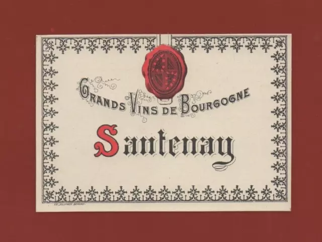 Etiquette de vin - Grands vins de Bourgogne - SANTENAY    ----    (Ref. 12)