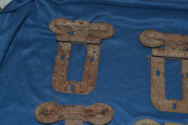 Lot Of 6 Vintage Double Wheel Barn Door Rollers Hardware Used Rusty 12