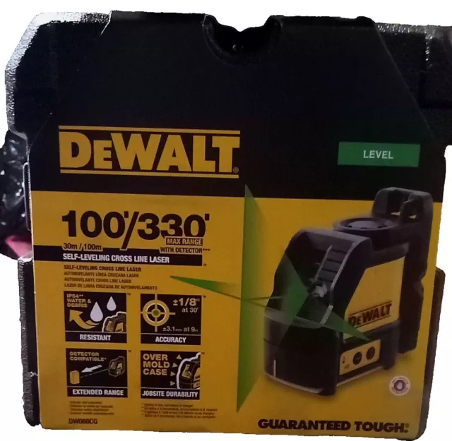 DEWALT DW088CG Cross-Line Laser Level - Black/Green/Yellow