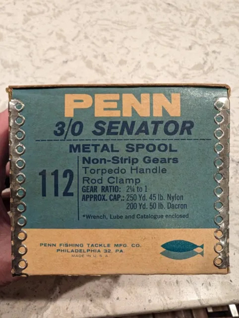 VINTAGE NEW, OLD Stock** Penn 3/0 Senator 112 Metal Spool, Original Box  Unused $90.00 - PicClick
