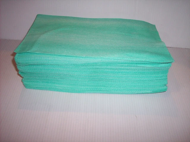 50 Reusable Wipes Cleaning Cloths Xl Green 23" X 13"  Free S/H