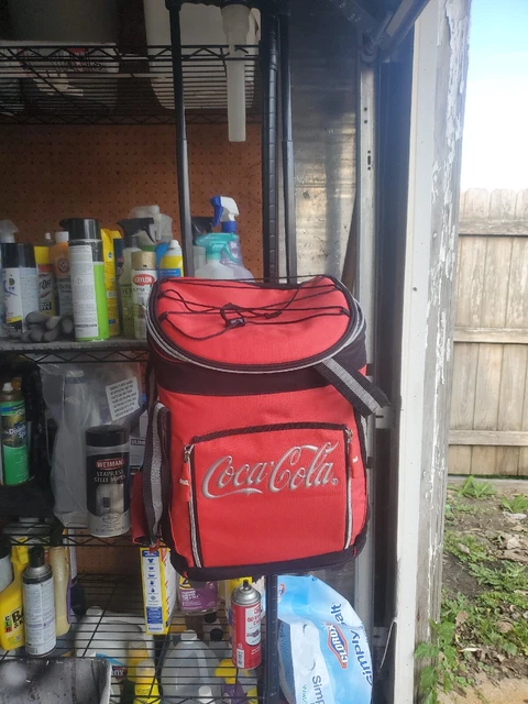 Red & Black Coca-Cola Rolling Backpack Pull-Up Handle New