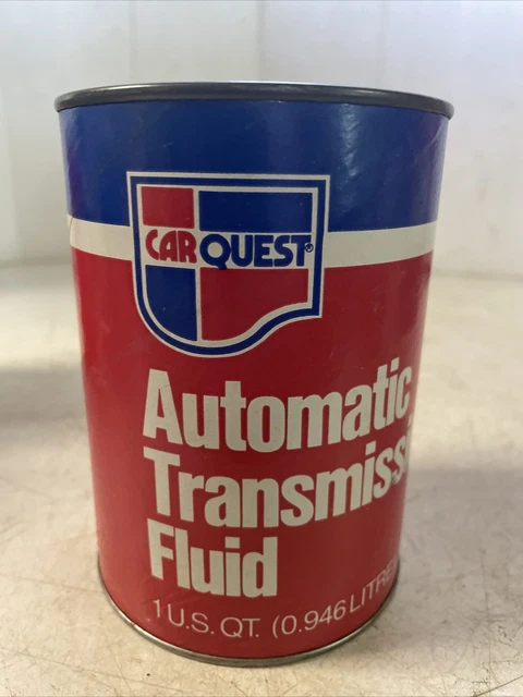 VINTAGE 1 QUART Car Quest Automatic Transmission Fluid Oil Can Full $9.