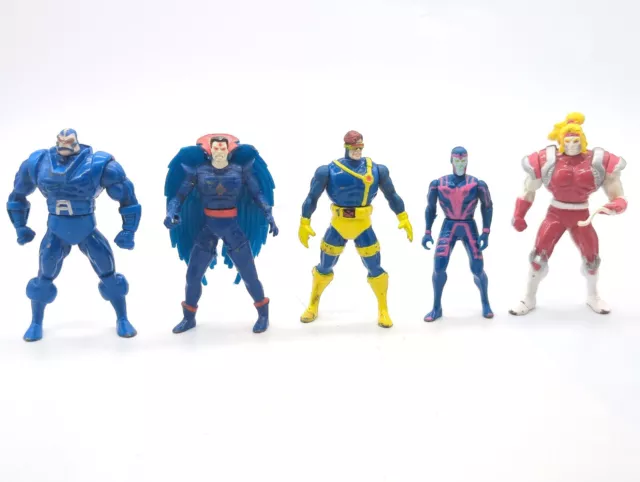 Vintage X-Men Steel Mutants Lot of 5 ToyBiz Die Cast 3" Action Figures