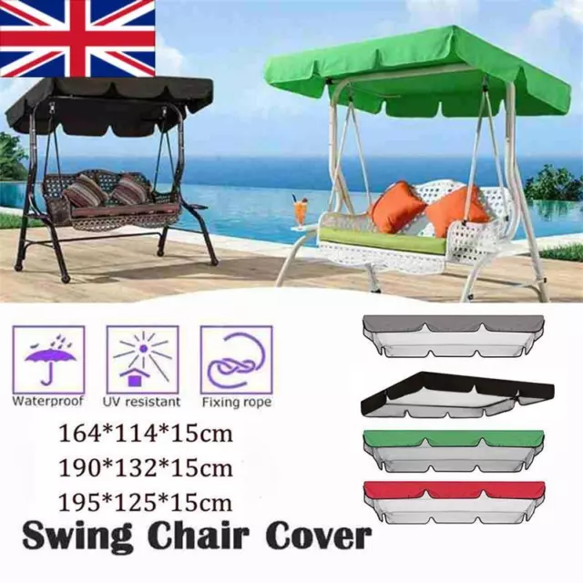 Replacement Canopy For Swing Seat 2/3 Seater Size Garden Park Hammock Top Cover