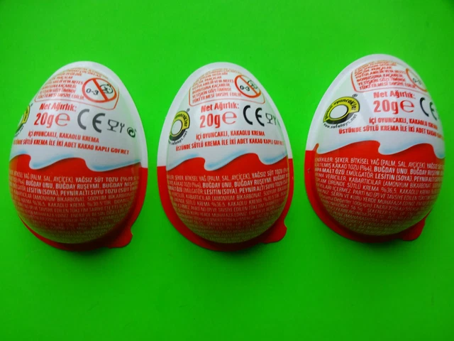 Material de artesanía / 3 huevos Joy para niños / mitades vacías / motivo escritura