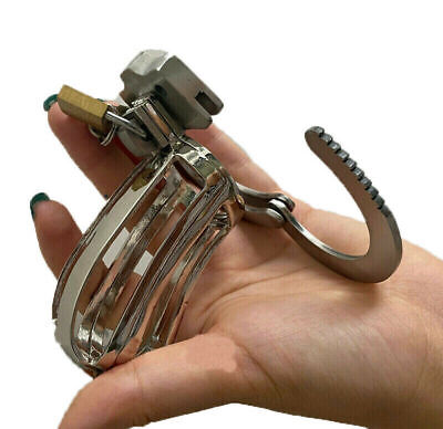New Stainless Steel Metal Adjustable Card Rings Cage Male Chastity Device Lock