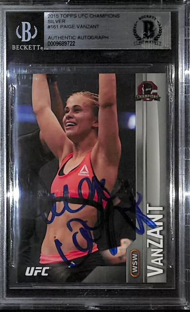 Paige VanZant Signed 2015 Topps UFC Champions Silver Rookie Card #161 BAS COA RC