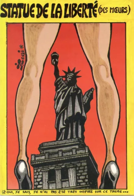CPSM / ILLUSTRATEUR / jacques TONI / STATUE DE LA LIBERTE / ( DES MOEURS )