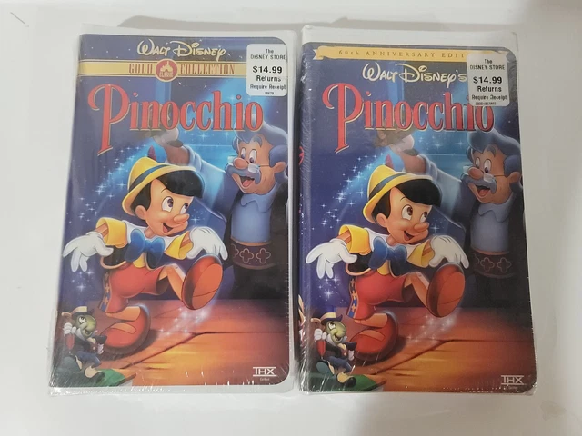 Gold Collection And 60th Anniversary Pinocchio VHS Tapes - *FACTORY SEALED*