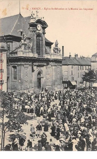 54. n° 103581 .nancy .eglise st sebastien et le marche aaux legumes .