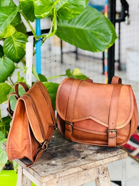 Sac de selle de moto en cuir vintage sac de selle noir sacoche à deux