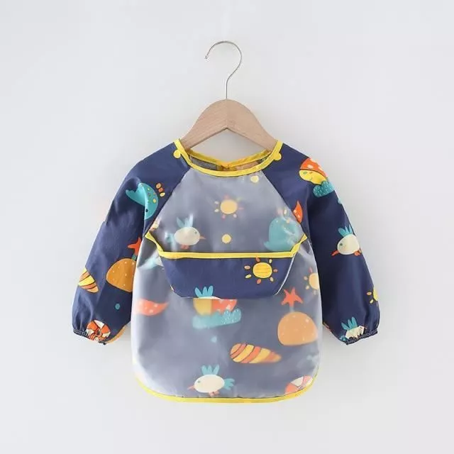 1 PC Bébé Bavoir Imperméable Tablier Manches Longues Art Blouse pour Enfants 'em 3