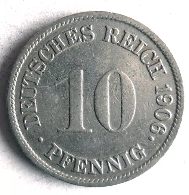 1906 G GERMAN EMPIRE 10 PFENNIG - Excellent Vintage Coin - german BIN #7