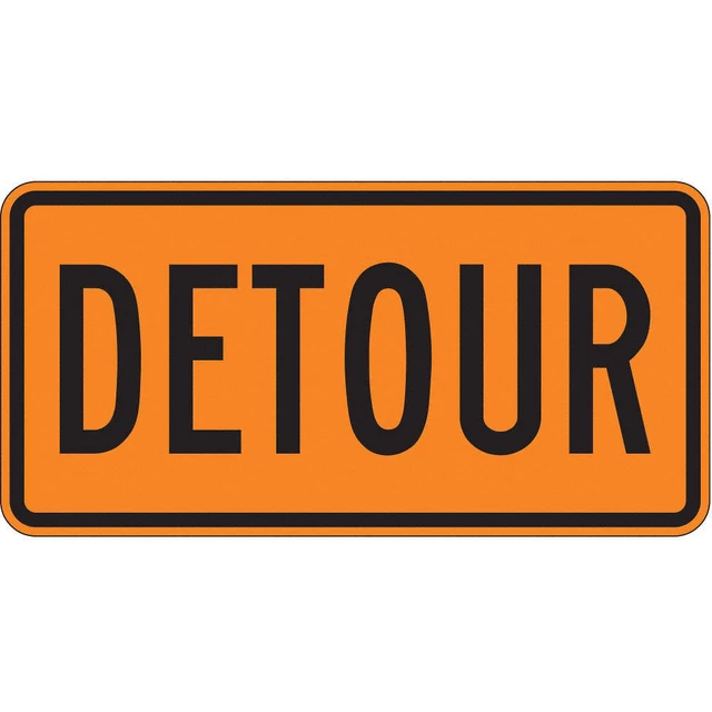 LYLE M4-8-30HA Detour Traffic Sign,15" x 30"