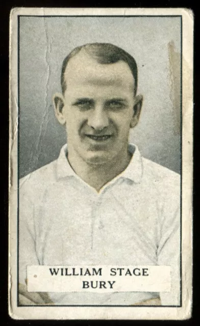 Tobacco Card,Gallaher,FAMOUS FOOTBALLERS,Green 1925,William Stage,Bury,#28