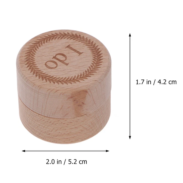 Boîte à Bagues En Bois Noyer Massif - Écrin Fiançailles Mariage 6x5.5x4 Cm Fabriquée à La Main