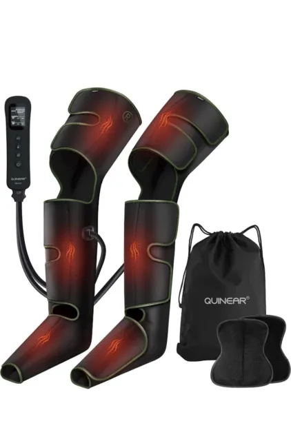 QUINEAR Leg Massager with Heat and Compression, Sequential Compression Device