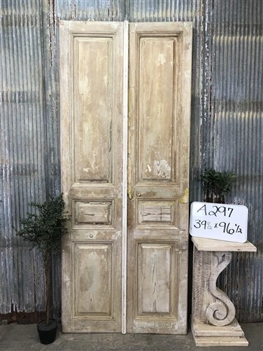 Antique French Double Doors (39.5x96.5) Raised Panel Doors, European Doors A297