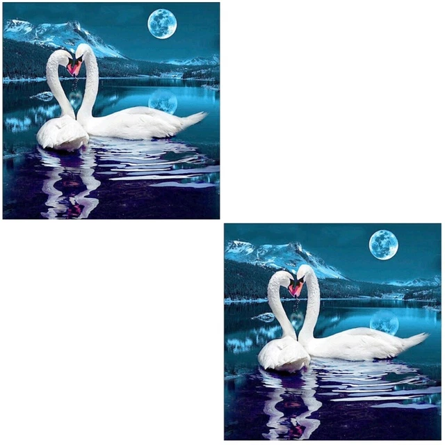 2 stücke Perlen Malerei Swan Muster Kreuzstich Malerei by Diamond Home