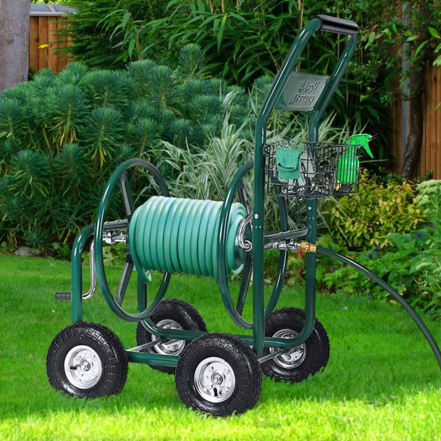 Gartenschlauchwagen Metall Schlauchwagen Schlauchtrommel Aufroller mit Schlauch