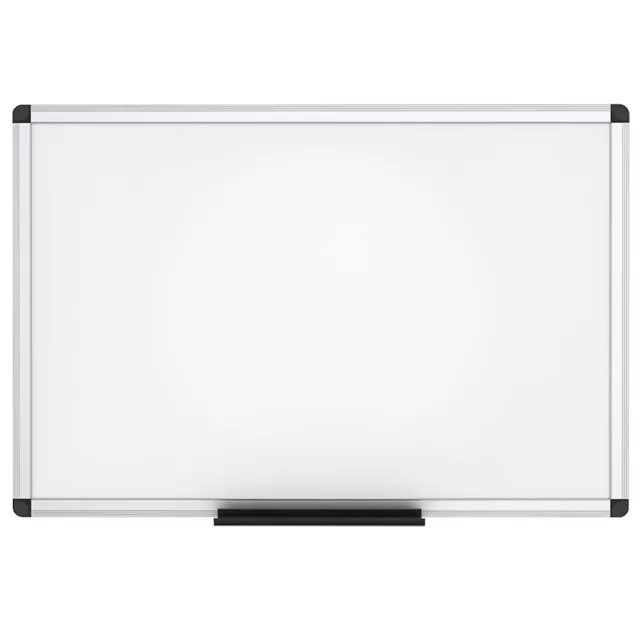 VIZ-PRO Magnetic Dry Erase Board White Board 48" x 32" Aluminium Frame