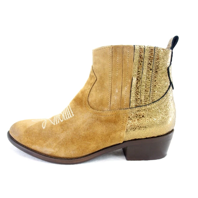 M LIN FEMMES CHAUSSURES Bottines Bottes Celsea Bottes Braun Or