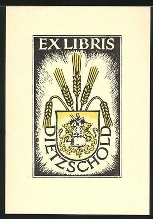 Exlibris Dietzschold, Wappen mit Getreideähren