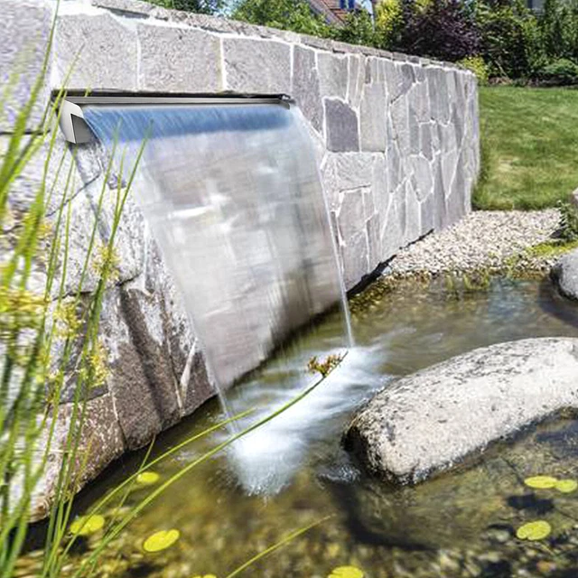 20/30/60cm Stainless Steel Spillway Waterfall Water Blade Koi Pond Weir Cascade 1