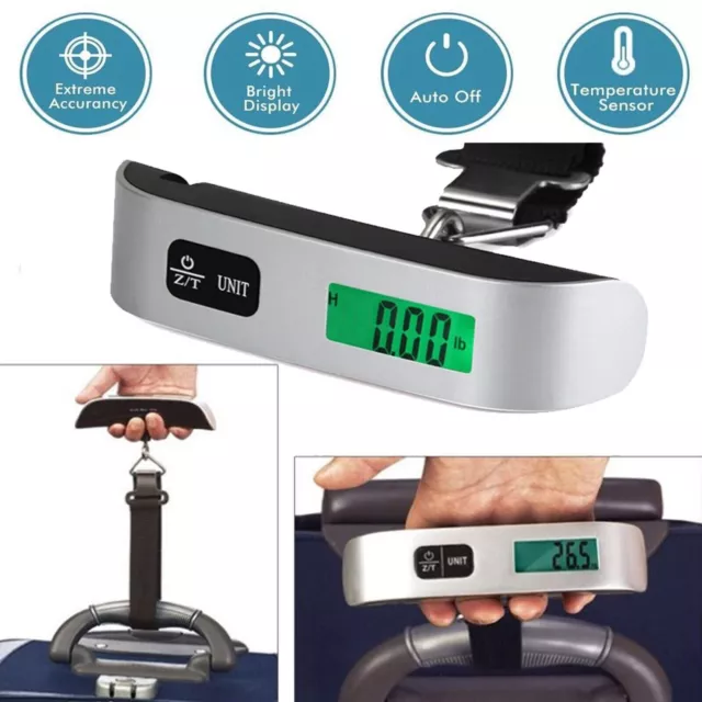 Portable Travel LCD Digital Hanging Luggage Scale Electronic Weight 110lb 50kg