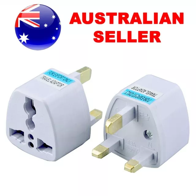 AU US EU to UK AC Plug Converter Power Adapter Plug Travel Universal 3-Pin 250V