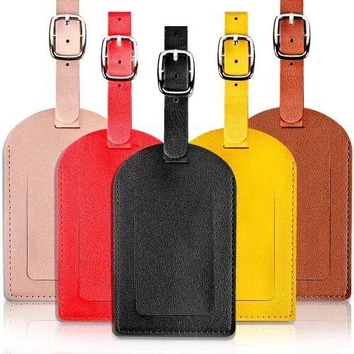 5 pack luggage tags pu bag tags leather luggage bag case tags for women men tags