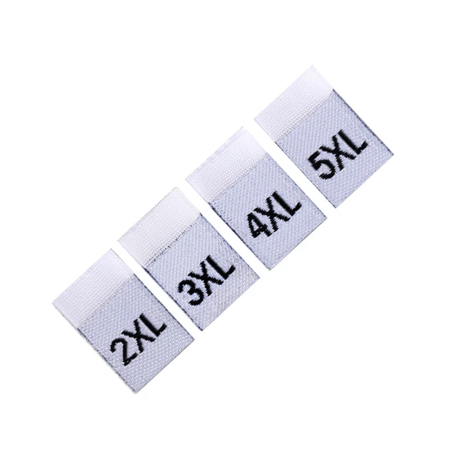 400 PIEZAS Bebé Etiquetas de talla tejidas Pegatinas de talla de ropa