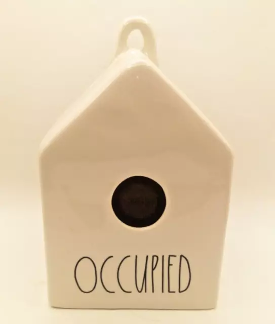 Rae Dunn "OCCUPIED" White Ceramic Birdhouse Artisan Collection by Magenta