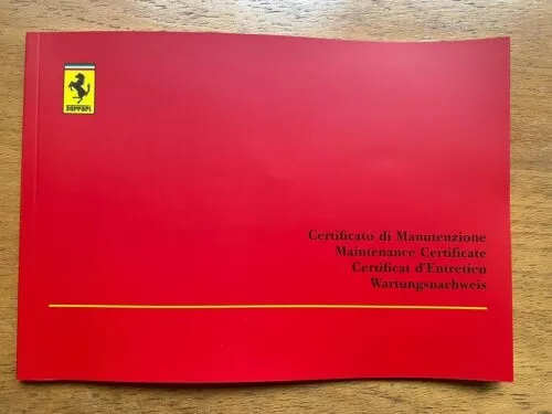 Ferrari Service Book California 355 360 430 456 458 550 612 599.
