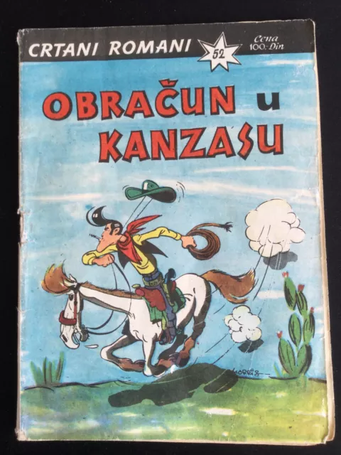 Lucky Luke - Hors la Loi 2è partie en Serbo-Croate - Crtani Romani 1965 - Rare