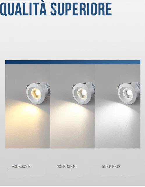 Faretto Led 1w Punto Luce Segnapasso Ad Incasso Luce Bianca Fredda 220v Sus - Foto 11