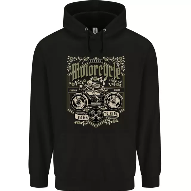 Custom Motorcycle Biker Motorbike Mens 80% Cotton Hoodie