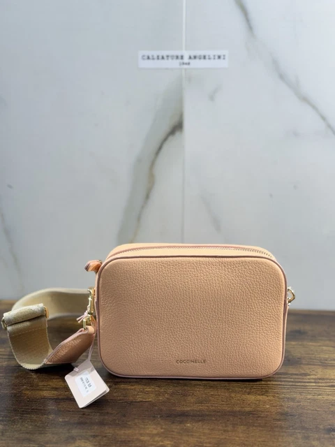 Sac Bandoulière Coccinelle Raquel - Cuir Orange 100% Fabriqué En Italie - Taille Moyenne - Neuf étiqueté