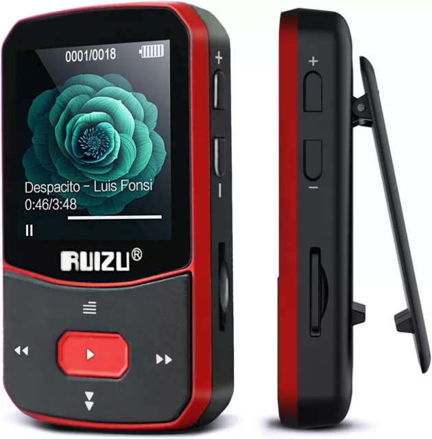 Lecteur MP3 Bluetooth 5.0 avec Clip 16 Go Baladeur Sport Portable Musique