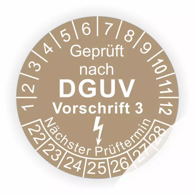 Prüfplaketten DGUV V3 Ø:30mm 256 Stück (ehemals BGVA3) Wartungsplaketten Prüfung 3