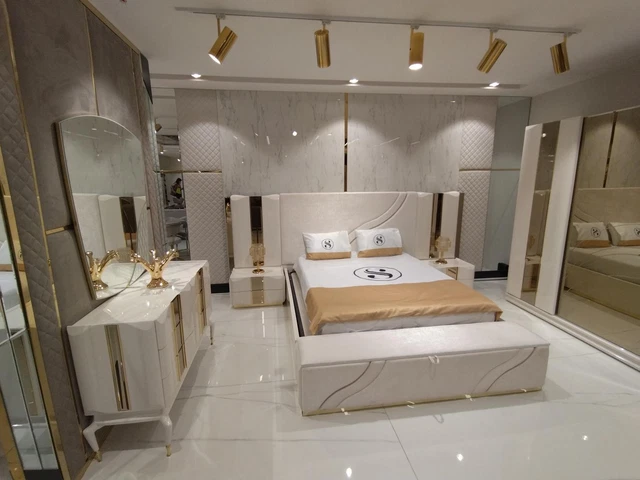 Complet Chambre à Coucher Meuble Set 3 Parties Design Meuble Lot Neuf