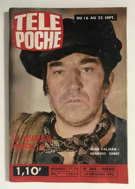 ►TELE POCHE n°344 - 1972 - GEORGES GERET - ISABELLE ADJANI - JULIEN CLERC