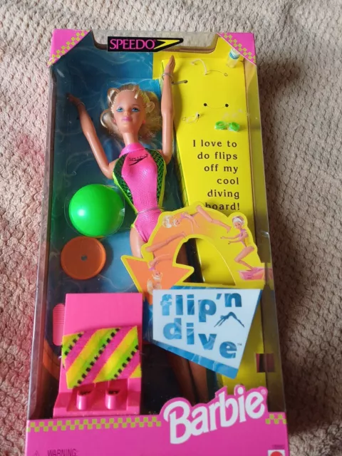 Barbie SPEEDO FLIP'N DIVE sport piscine 1997 Mattel 18980 poupee doll NRFB neuve