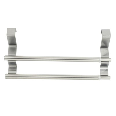 porta strofinacci armadietto da cucina porta asciugamani HapiRm estendibile e doppia asta porta asciugamani per porta della cucina e del bagno in acciaio inox 