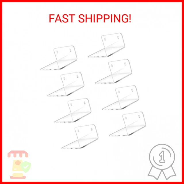 Acrylic Mini Floating Wall Shelf - Small, Clear (8 Pack)