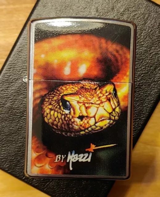 ZIPPO 24446 MAZZI SNAKE on BRUSHED BRASS Lighter - NEW in Box - FEB 2009