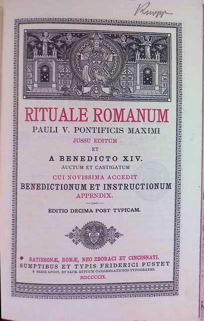 Romanum Roman Ritual RITUALE ROMANUM PAULI V. Pontificis Maximi... £70.02 - PicClick UK